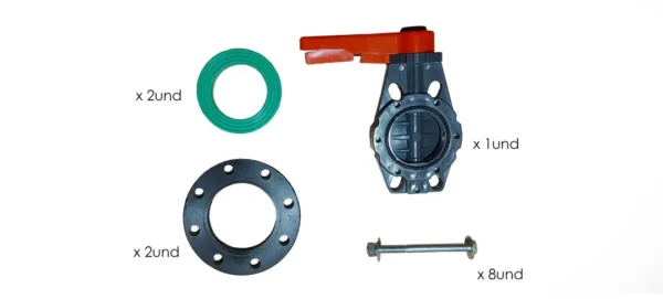 Flange complete set  with butterly valve ANSI 150 - Image 5
