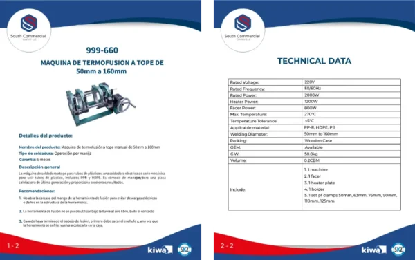Socket fusion welding machines with digital display 50 to 160mm - Image 2